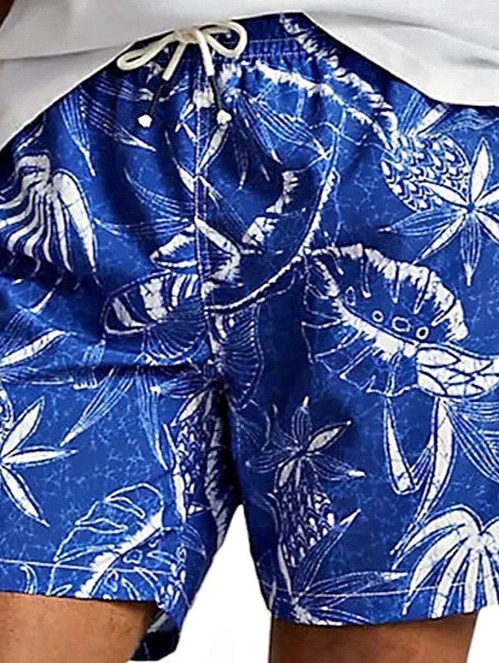 Polo Ralph Lauren Traveler Swim Trunks Floral Swim Trunks in Blue & White Size